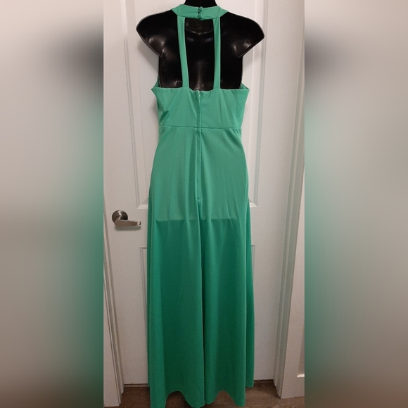 Vintage Green Long Formal Women's 2 Piece Dress See Measurements Small? - Picture 7 of 7